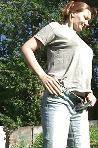 Fabulous Lena June Nervously Pisses Outdoors