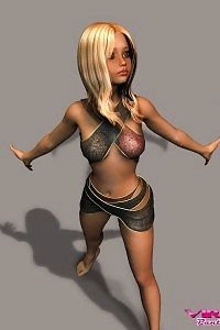 Elegant Blonde Teenage Girl In Inviting Brasil Cut Panties