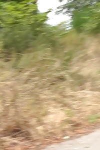 Black-haired Yenna Relieves Pee Desperation Outside