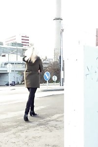 Delicate Blonde Pissing In The Mid Of The City