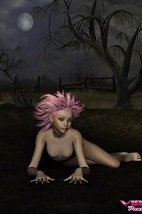 A Attractive Virtual Teenager Outdoor In The Night